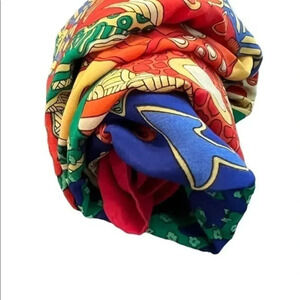 𝅺Cornelia James Vintage Sea Shell Silk‎ Scarf